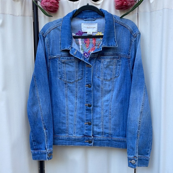 ❗️SOLD❗️ANTHROPOLOGIE- PILCRO “AMORE”FLORAL DENIM JACKET S - Picture 10 of 14
